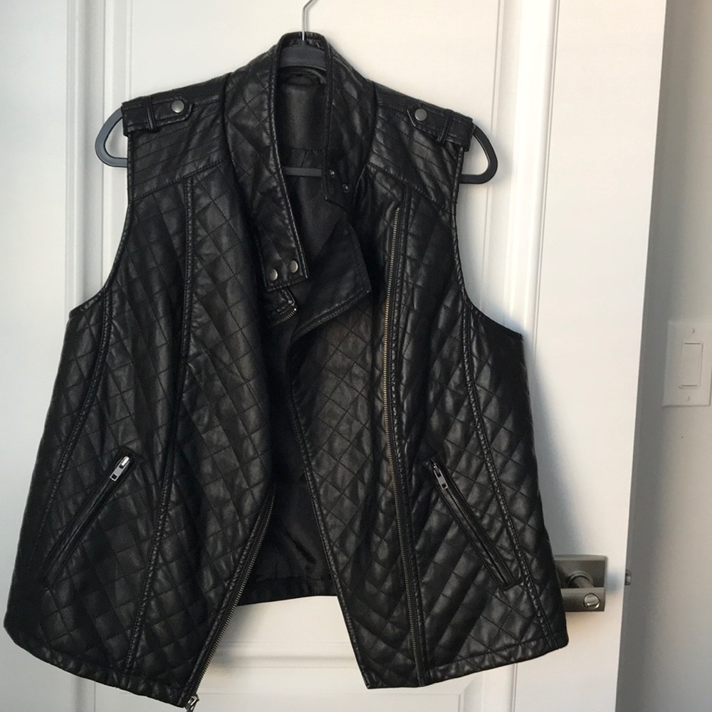 Faux leather vest
